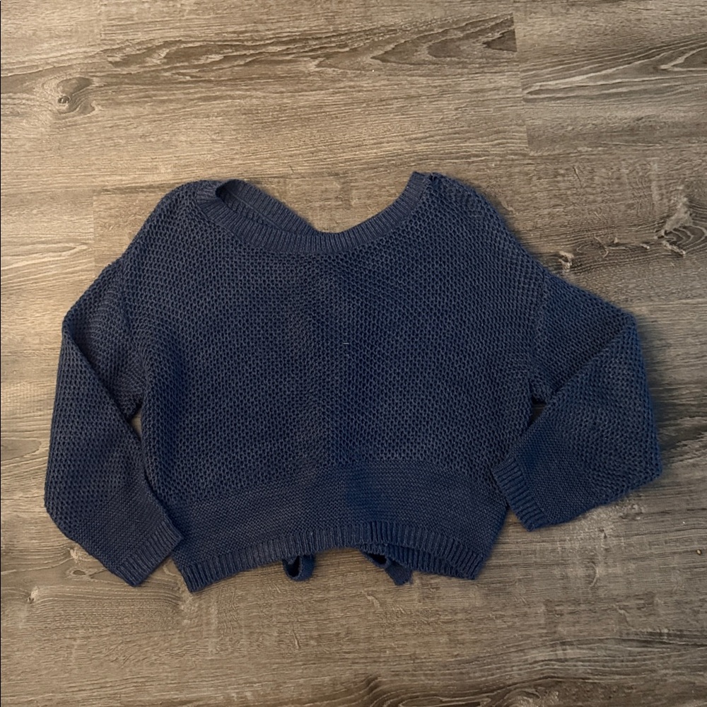 Stylish Navy Knit Sweater